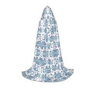 hgnbcsa Cape à capuche avec imprimé éléphant bohème pour adolescents, longue cape d'Halloween avec capuche, unisexe