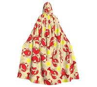 hgnbcsa Cape à capuche avec imprimé homard et crabe pour homme et femme, longue cape à capuche pour adulte, costume d'Halloween et de costumade pour fête