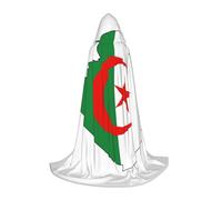 hgnbcsa Cape à capuche imprimée drapeau de l'Algérie pour adolescents pleine longueur, cape longue avec capuche unisexe