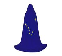 hgnbcsa Cape à capuche imprimée drapeau de l'État de l'Alaska pour adolescents pleine longueur, cape longue avec capuche, costume unisexe