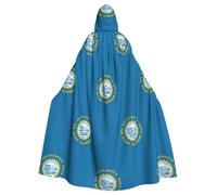 hgnbcsa Cape à capuche imprimée drapeau du Dakota du Sud pour homme et femme, longue cape à capuche pour adulte, costume d'Halloween et de costumade pour fête