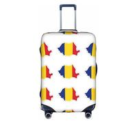hgnbcsa Enveloppe de bagage imprimée avec drapeau de la Roumanie - Anti-rayures - Double face - Pour transport en aéroport, blanc, XL, Valise