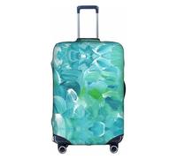 hgnbcsa Enveloppe de bagage imprimée avec texture de peinture à l'huile bleue, anti-rayures et motif double face, pour transport en aéroport, blanc, S, Valise