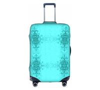 hgnbcsa Enveloppe de bagage imprimée bleu sarcelle, peau anti-rayures pour coffre, housse double face, pour transport en aéroport, blanc, L, Valise