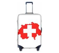 hgnbcsa Enveloppe de bagage imprimée carte du drapeau suisse, peau anti-rayures pour coffre, housse double face, pour transport en aéroport, blanc, L, Valise