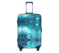 hgnbcsa Enveloppe de bagage imprimée marbre bleu pierre, anti-rayures, motif double face, pour transport en aéroport, blanc, L, Valise