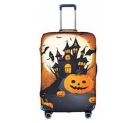 hgnbcsa Happy-Halloween-Vector 1 enveloppe de bagage imprimée, peau anti-rayures pour coffre, pochette à motif double face, pour transport en aéroport, blanc, XL, Valise