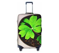 hgnbcsa Housse de bagage imprimée de feuilles de la St Patrick, anti-rayures et double face, pour transport en aéroport, blanc, L, Valise