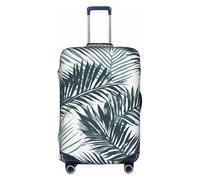 hgnbcsa Housse transparente à motif de feuille de palmier imprimée, anti-rayures pour coffre, housse double face, pour transport en aéroport, blanc, M, Valise
