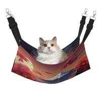 hgnbcsa Japan Mount Fuji Lit de sieste pour chat et perchoir de fenêtre, doux et lavable pour chat d'intérieur, sangles réglables