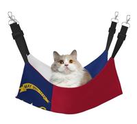 hgnbcsa Lit de sieste pour chat et perchoir de fenêtre avec drapeau de la Caroline du Nord - Doux et lavable - Pour chat d'intérieur - Sangles réglables