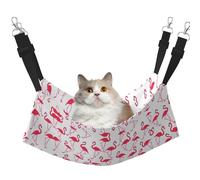 hgnbcsa Lit de sieste pour chat et perchoir de fenêtre motif flamant rose, doux et lavable pour animal domestique, sangles réglables