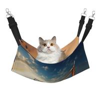 hgnbcsa Lit pour chat et perchoir de fenêtre en forme de bateau sur la plage, doux et lavable, sangles réglables