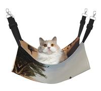 hgnbcsa Lit pour chat et perchoir de fenêtre en forme de bateau sur la plage, doux et lavable, sangles réglables