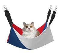 hgnbcsa Lit pour chat et perchoir de fenêtre Motif drapeau de la République tchèque, doux et lavable, sangles réglables