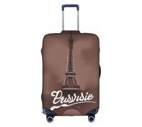 hgnbcsa Parisian Coffee Tour Eiffel imprimé Bagage, Anti-rayures, Housse double face Motif Tour Eiffel pour transport en aéroport, blanc, XL, Valise
