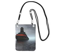 Hgnbcsa Petit sac à bandoulière géant imprimé bateau nucléaire pour femme, mini sac à main pour téléphone portable, sac à main de voyage, Noir , Taille unique