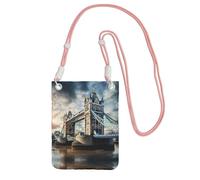 Hgnbcsa Petit sac à bandoulière historique avec imprimé pont de Londres pour femme, mini sac à main pour téléphone portable, sac à main de voyage, rose, Taille unique