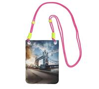 Hgnbcsa Petit sac à bandoulière historique avec imprimé pont de Londres pour femme, mini sac à main pour téléphone portable, sac à main de voyage, Fuchsia, Taille unique