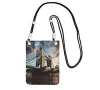 Hgnbcsa Petit sac à bandoulière historique avec imprimé pont de Londres pour femme, mini sac à main pour téléphone portable, sac à main de voyage, Noir , Taille unique