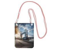 Hgnbcsa Petit sac à bandoulière historique avec imprimé pont de Londres pour femme, mini sac à main pour téléphone portable, sac à main de voyage, rose, Taille unique