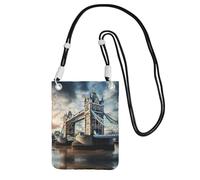 Hgnbcsa Petit sac à bandoulière historique avec imprimé pont de Londres pour femme, mini sac à main pour téléphone portable, sac à main de voyage, Noir , Taille unique