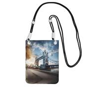 Hgnbcsa Petit sac à bandoulière historique avec imprimé pont de Londres pour femme, mini sac à main pour téléphone portable, sac à main de voyage, Noir , Taille unique