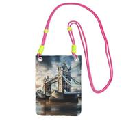 Hgnbcsa Petit sac à bandoulière historique avec imprimé pont de Londres pour femme, mini sac à main pour téléphone portable, sac à main de voyage, Fuchsia, Taille unique