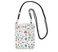 Hgnbcsa Petit sac à bandoulière imprimé biologie chimie pour femme, mini sac à main pour téléphone portable, sac à main de voyage, Noir , Taille unique