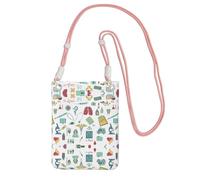 Hgnbcsa Petit sac à bandoulière imprimé biologie chimie pour femme, mini sac à main pour téléphone portable, sac à main de voyage, rose, Taille unique