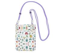 Hgnbcsa Petit sac à bandoulière imprimé biologie chimie pour femme, mini sac à main pour téléphone portable, sac à main de voyage, violet, Taille unique