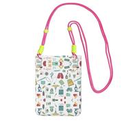 Hgnbcsa Petit sac à bandoulière imprimé biologie chimie pour femme, mini sac à main pour téléphone portable, sac à main de voyage, Fuchsia, Taille unique