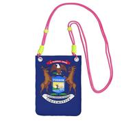 Hgnbcsa Petit sac à bandoulière imprimé drapeau de l'État du Michigan pour femme, mini sac à main pour téléphone portable, sac à main de voyage, Fuchsia, Taille unique