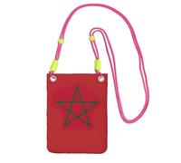Hgnbcsa Petit sac à bandoulière imprimé drapeau du Maroc pour femme, mini sac à main pour téléphone portable, sac à main de voyage, Fuchsia, Taille unique
