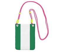 Hgnbcsa Petit sac à bandoulière imprimé drapeau du Nigeria pour femme, mini sac à main pour téléphone portable, sac à main de voyage, Fuchsia, Taille unique