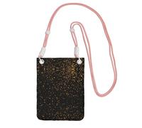 Hgnbcsa Petit sac à bandoulière noir et doré imprimé papier peint pour femme, mini sac à main pour téléphone portable, sac à main de voyage, rose, Taille unique