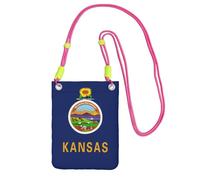 Hgnbcsa Petit sac à bandoulière pour femme avec imprimé drapeau de l'État du Kansas, mini sac à main pour téléphone portable, sac à main de voyage, Fuchsia, Taille unique