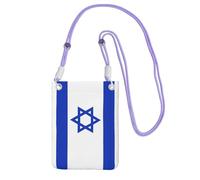 Hgnbcsa Petit sac à bandoulière pour femme avec imprimé drapeau israélien, mini sac à main pour téléphone portable, sac à main de voyage, violet, Taille unique