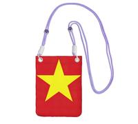 Hgnbcsa Petit sac à bandoulière pour femme avec imprimé drapeau vietnamien, mini sac à main pour téléphone portable, sac à main de voyage, violet, Taille unique