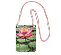 Hgnbcsa Petit sac à bandoulière pour femme avec imprimé lotus et fleurs, rose, Taille unique
