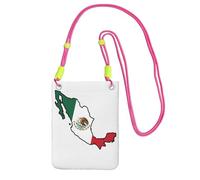 Hgnbcsa Petit sac à bandoulière pour femme, mini sac à bandoulière pour téléphone portable, sac à main de voyage avec drapeau du Mexique, Fuchsia, Taille unique