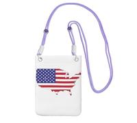 Hgnbcsa Petit sac à bandoulière pour femme, mini sac à bandoulière pour téléphone portable, sac à main de voyage avec drapeau des États-Unis, violet, Taille unique