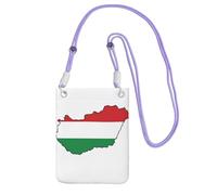 Hgnbcsa Petit sac à bandoulière pour femme, mini sac à bandoulière pour téléphone portable, sac à main de voyage avec drapeau de la Hongrie, violet, Taille unique