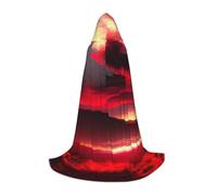 hgnbcsa Red Sky At Night Cape à capuche pour adolescents pleine longueur avec capuche Motif ciel étoilé Unisexe