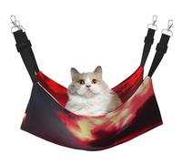 hgnbcsa Red Sky At Night Lit de sieste pour chat étoilé et perchoir de fenêtre, doux et lavable, pour chat d'intérieur, sangles réglables