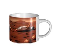 hgnbcsa Tasses imprimées avec motif navette spatiale, grande capacité, avec fond antidérapant pour la maison, la cuisine, le bureau