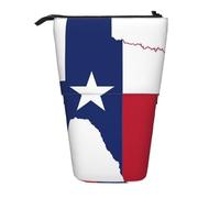 hgnbcsa Trousse à crayons télescopique avec fermeture éclair et motif carte du drapeau du Texas, compacte à extensible, pour papeterie, articles cosmétiques
