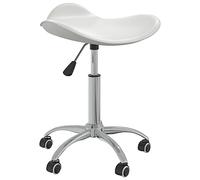 HGNFREF Chaise de bureau blanche en cuir synthétique réglable en hauteur avec cinq roulettes et fonction pivotante à 360 degrés, facile d'entretien pour un usage quotidien
