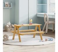HGNFREF Table pour enfant en bois massif avec bancs et table de chambre d'enfant avec banc comme table de jeu avec bancs pour enfants en bois