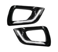 HGNMPGVVTZ Lot De 2 Feux Jour À LED Avec Clignotants Et Antibrouillards Pour Nissan Pour Navara Pour NP300 2015 2016 2017 2018 2019(Black Cover,White and Yellow)